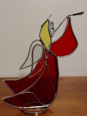 Stained Glass Angel With Trumpet